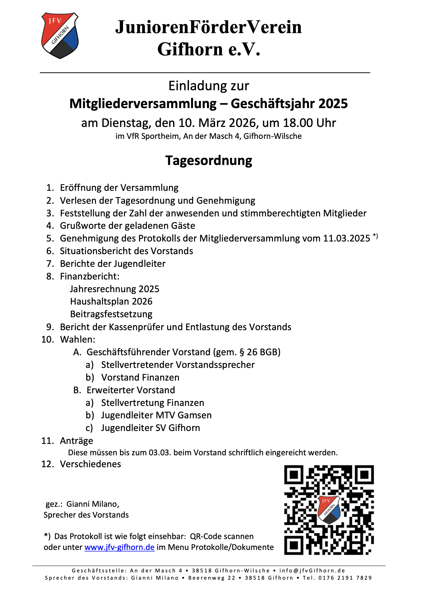 Tagesordnung MV2026 ohne QR Code